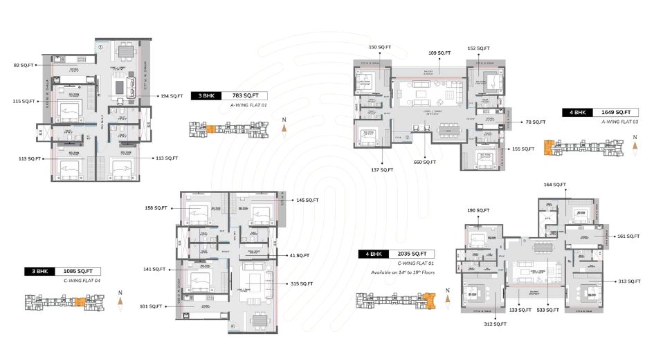Modirealty-Rudraksh-Floor-Plan-3 BHK-and-4 BHK